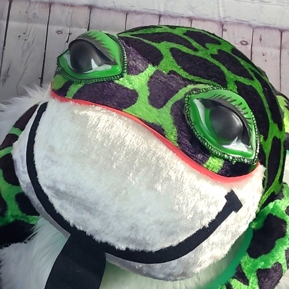 Vintage 90s Weird Funky Big Eye XL Jumbo Frog Toad Carnival Plush Stuffed Animal - Picture 6 of 17